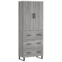 Credenza Grigio Sonoma 69,5x34x180 cm in Legno Multistrato