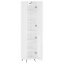 Credenza 34,5x34x180 cm in Legno Multistrato Bianco Lucido