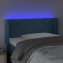 Testiera a LED Blu Scuro 103x16x78/88 cm in Velluto