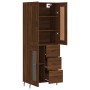 Credenza Rovere Marrone 69,5x34x180 cm in Legno Multistrato