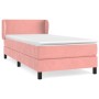 Giroletto a Molle con Materasso Rosa 100x200 cm in Velluto