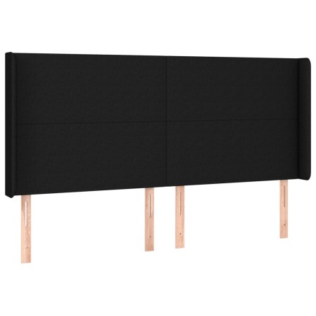 Letto a Molle Materasso e LED Nero 200x200cm in Tessuto