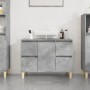 Mobile Lavabo Grigio Cemento 80x33x60 cm in Legno Multistrato