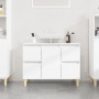 Mobile Lavabo Bianco Lucido 80x33x60 cm in Legno Multistrato