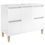 Mobile Lavabo Bianco Lucido 80x33x60 cm in Legno Multistrato