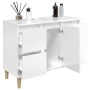 Mobile Lavabo Bianco Lucido 80x33x60 cm in Legno Multistrato