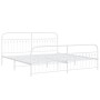 Giroletto con Testiera e Pediera Metallo Bianco 193x203 cm