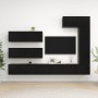 Set di Mobili Porta TV 7 pz Nero in Legno Multistrato