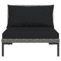 Set Divani da Giardino 7 pz con Cuscini Polyrattan Grigio Scuro