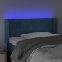 Testiera a LED Blu scuro 93x16x78/88 cm in Velluto