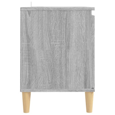 Mobile TV Gambe in Legno Massello Grigio Sonoma 103,5x35x50 cm