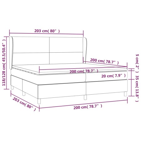 Giroletto a Molle con Materasso Tortora 200x200 cm in Tessuto