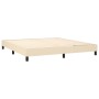 Letto a Molle con Materasso e LED Crema 180x200 cm in Tessuto