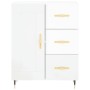 Credenza Bianco Lucido 69,5x34x180 cm in Legno Multistrato