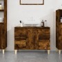 Mobile Lavabo Rovere Fumo 80x33x60 cm in Legno Multistrato