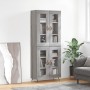 Credenza Grigio Sonoma 69,5x34x180 cm in Legno Multistrato