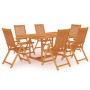 Set da Pranzo da Giardino 7 pz in Legno Massello di Teak