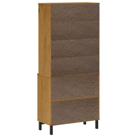 Credenza con Anta in Vetro FLAM 80x40x180 cm in Legno di Pino