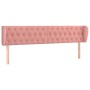 Testiera ad Orecchio Rosa 203x23x78/88 cm in Velluto