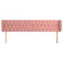 Testiera ad Orecchio Rosa 203x23x78/88 cm in Velluto