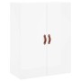 Credenza Bianco Lucido 69,5x34x180 cm in Legno Multistrato