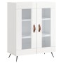 Credenza Bianco Lucido 69,5x34x180 cm in Legno Multistrato