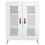 Credenza Bianco Lucido 69,5x34x180 cm in Legno Multistrato