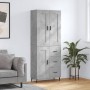 Credenza Grigio Cemento 69,5x34x180 cm in Legno Multistrato