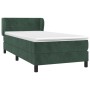 Giroletto a Molle con Materasso Verde Scuro 90x190 cm Velluto