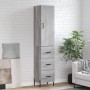 Credenza Grigio Sonoma 34,5x34x180 cm in Legno Multistrato