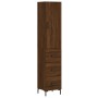 Credenza Rovere Marrone 34,5x34x180 cm in Legno Multistrato