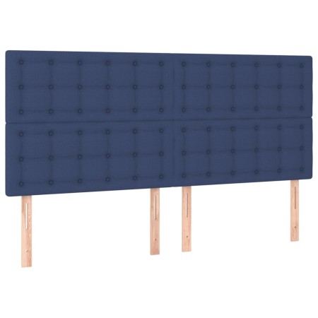 Letto a Molle Materasso e LED Blu 200x200cm in Tessuto