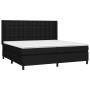 Letto a Molle Materasso e LED Nero 200x200cm in Tessuto