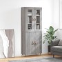 Credenza Grigio Sonoma 69,5x34x180 cm in Legno Multistrato