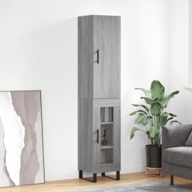 Credenza Grigio Sonoma 34,5x34x180 cm in Legno Multistrato