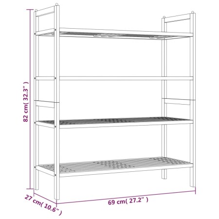 Scarpiere 2 pz 69x27x41 cm in Legno Massello di Noce