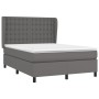 Giroletto a Molle con Materasso Grigio 140x200 cm in Similpelle