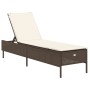 Lettini Prendisole 2 pz con Cuscini Marrone in Polyrattan