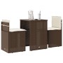 Set Bistrò 3 pz con Cuscini Marrone in Polyrattan