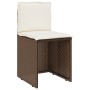 Set Bistrò 3 pz con Cuscini Marrone in Polyrattan