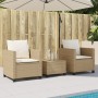 Set da Bistrò 3 pz con Cuscini Beige in Polyrattan