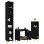 Set Mobili da Bagno 3 pz Nero in Legno Multistrato