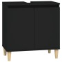 Set Mobili da Bagno 3 pz Nero in Legno Multistrato
