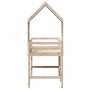Letto Soppalco con Scala e Tetto 80x200 cm Legno Massello Pino