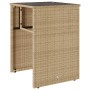 Set da Bistrò 3 pz con Cuscini Beige in Polyrattan