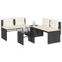 Set Divani da Giardino 4 pz con Cuscini Nero in Polyrattan