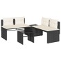 Set Divani da Giardino 4 pz con Cuscini Nero in Polyrattan