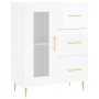 Credenza Bianco Lucido 69,5x34x180 cm in Legno Multistrato