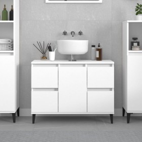 Mobile Lavabo Bianco 80x33x60 cm in Legno Multistrato