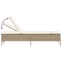 Lettini Prendisole 2 pz con Cuscini Beige in Polyrattan